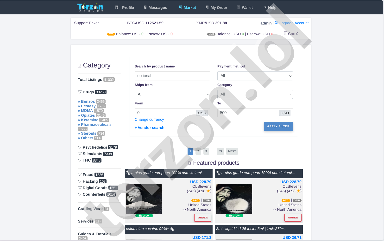 Torzon Market Products Catalog